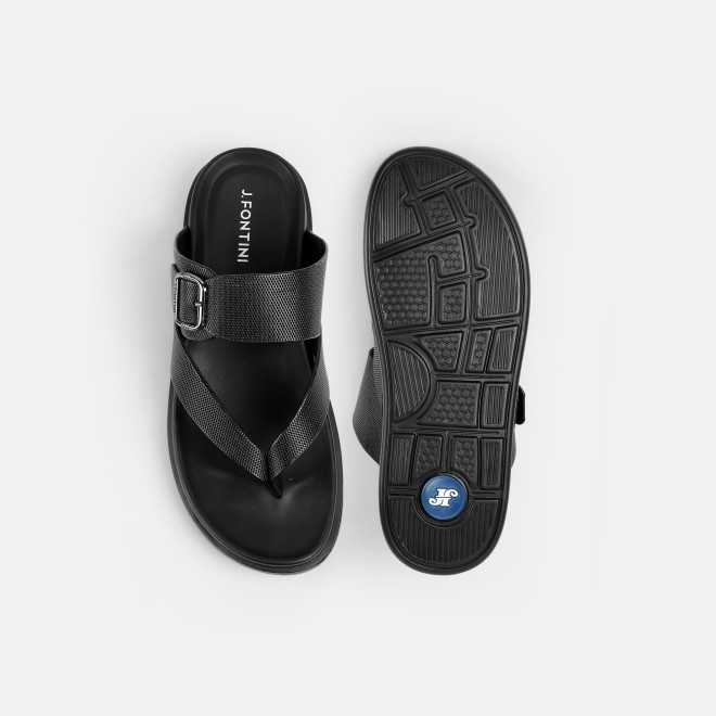 J.Fontini Men Black Casual Slippers (SKU: 60-191-11-41)