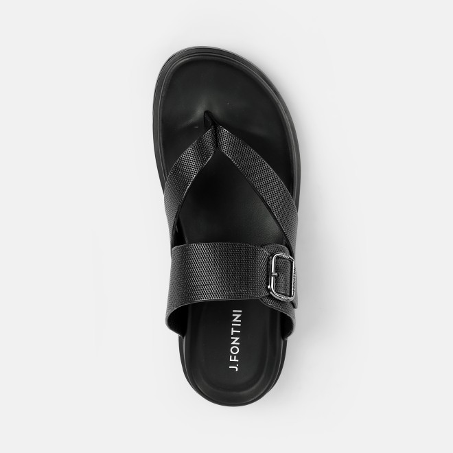 J.Fontini Men Black Casual Slippers (SKU: 60-191-11-41)