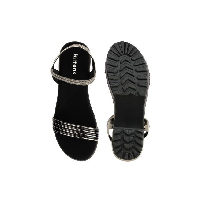 Kittens Girls Gun-metal Casual Sandals (SKU: 78-5741-29-30)