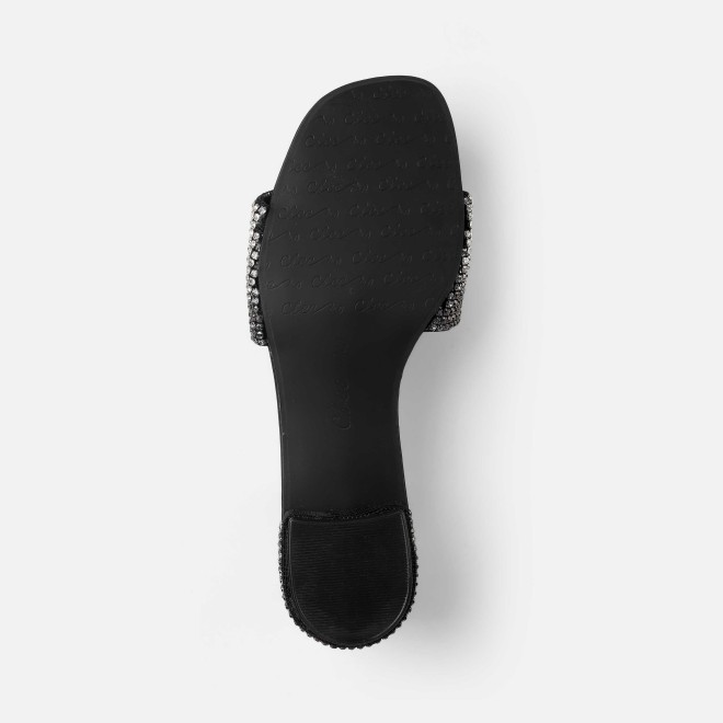 Cheemo Women Black Party Slip Ons (SKU: 92-287-11-37)