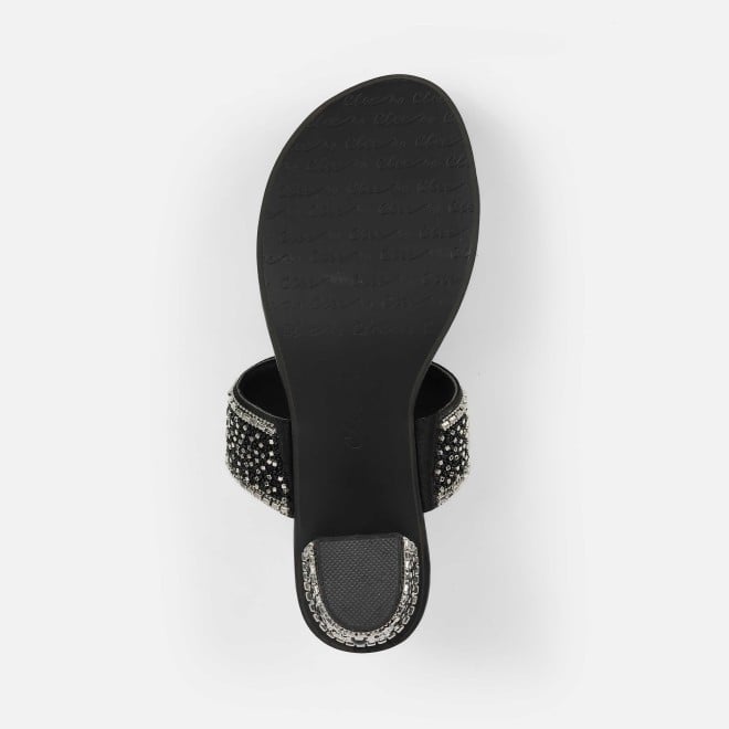 Cheemo Women Black Ethnic Slip Ons (SKU: 92-292-11-37)