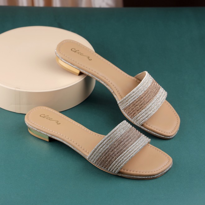 Cheemo Women Gold Casual Slip Ons (SKU: 92-301-15-36)