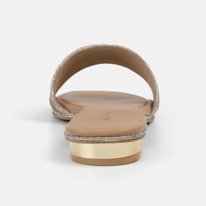 Cheemo Women Gold Casual Slip Ons (SKU: 92-301-15-36)