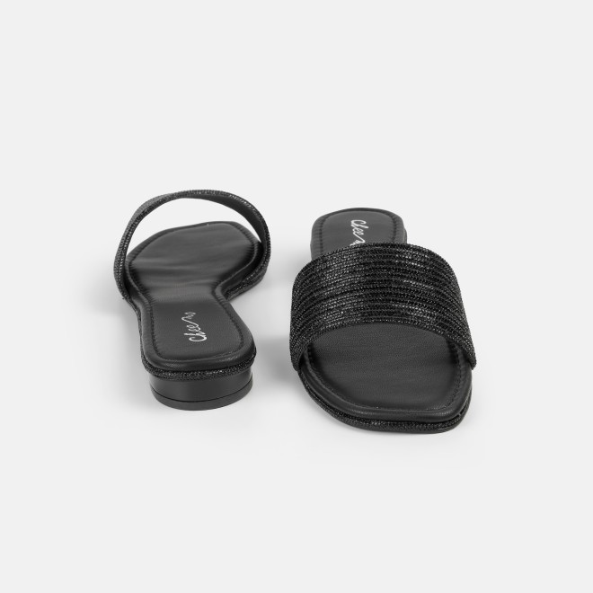 Cheemo Women Black Casual Slip Ons (SKU: 92-301-11-36)