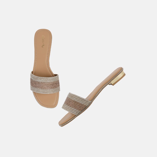 Cheemo Women Gold Casual Slip Ons (SKU: 92-301-15-36)