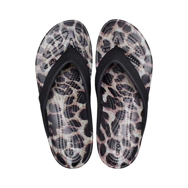 Crocs Women Black-Multi Animal Casual Slippers (SKU: 118-204231-0ZR-5)