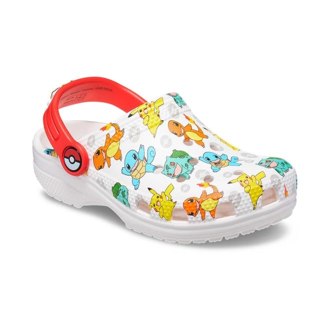 Crocs Kids-Girls White-Multi Casual Clogs (SKU: 127-207739-94S-1)