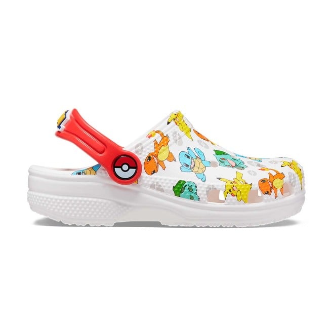 Crocs Kids-Girls White-Multi Casual Clogs