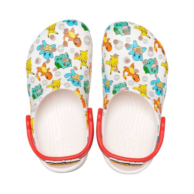 Crocs Kids-Girls White-Multi Casual Clogs (SKU: 127-207739-94S-1)