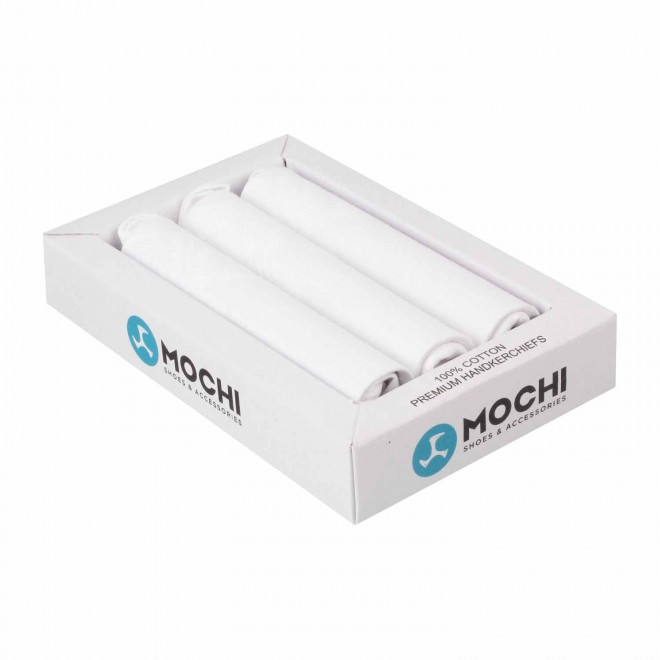 Mochi Men White Handkerchief Pack of 3 (SKU: 134-4590-16-10)