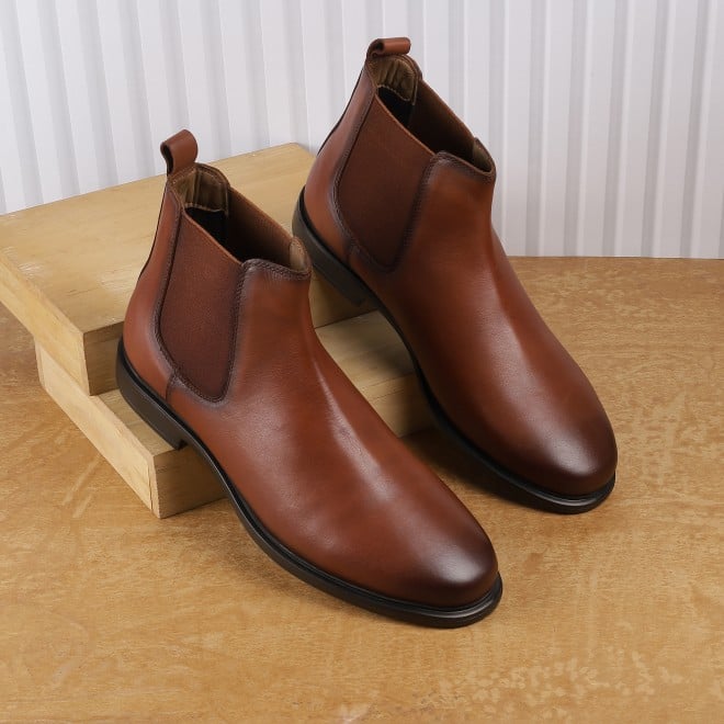 Mochi Men Tan Formal Slip-Ons