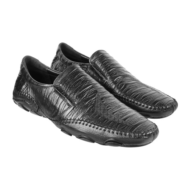 J.Fontini Men Black Ethnic Moccasin