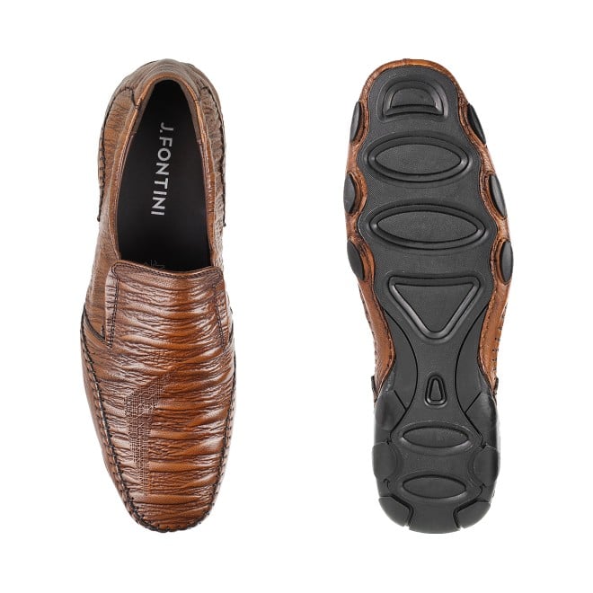 J.Fontini Men Tan Ethnic Moccasin (SKU: 14-110L-23-47)