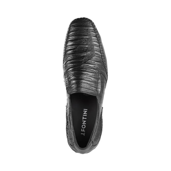J.Fontini Men Black Ethnic Moccasin (SKU: 14-110L-11-46)