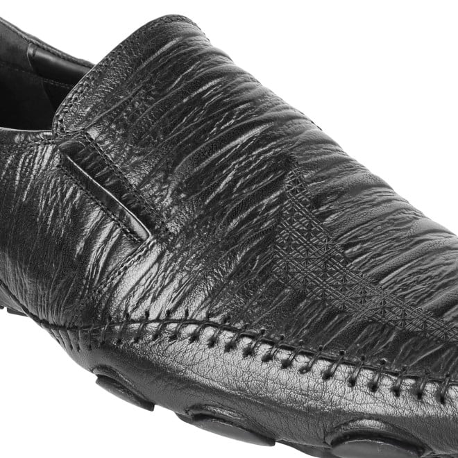 J.Fontini Men Black Ethnic Moccasin (SKU: 14-110L-11-46)