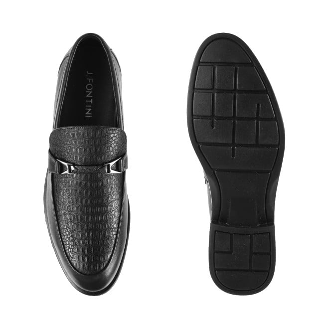 J.Fontini Men Black Formal Moccasin (SKU: 14-1140L-11-46)