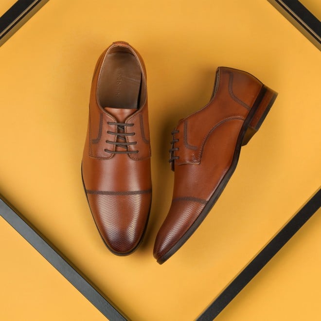 J.Fontini Men Tan Formal Oxford