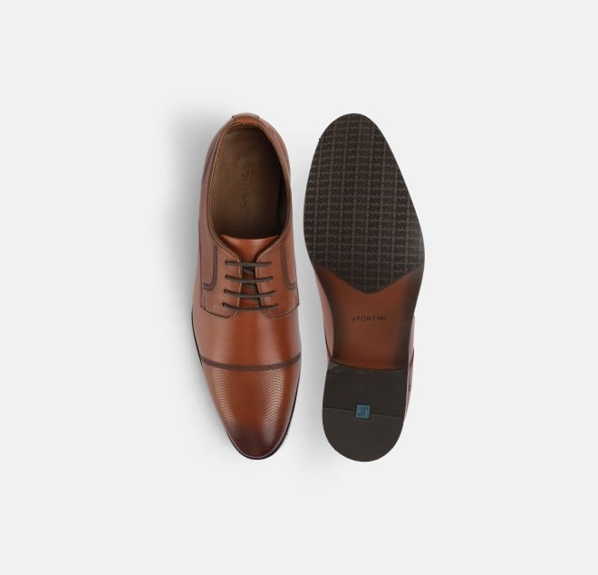 J.Fontini Men Tan Formal Oxford (SKU: 14-1204-23-40)