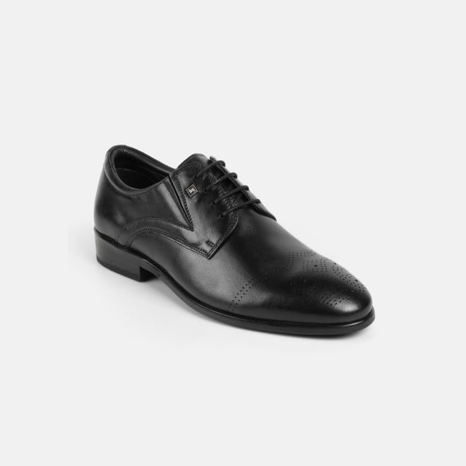 J.Fontini Men Black Formal Oxford