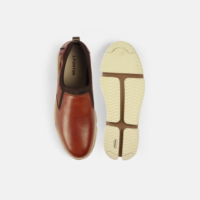 J.Fontini Men Tan Casual Moccasin (SKU: 14-1257-23-40)