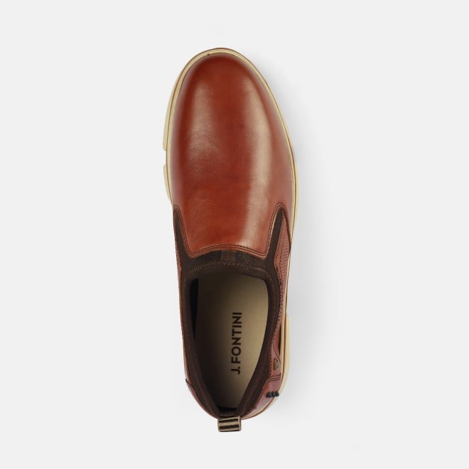 J.Fontini Men Tan Casual Moccasin (SKU: 14-1257-23-40)