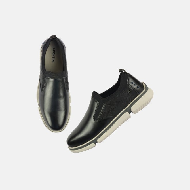 J.Fontini Men Black Casual Moccasin (SKU: 14-1257-11-40)