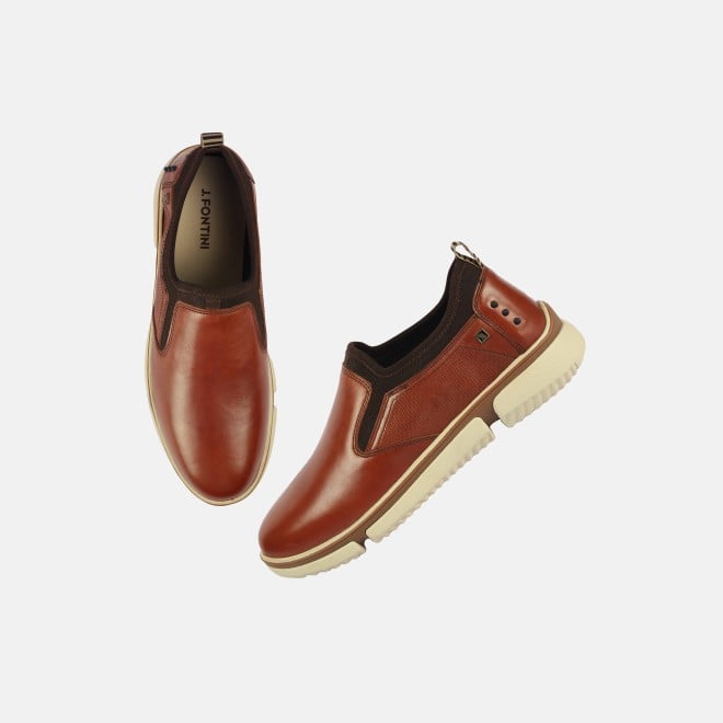 J.Fontini Men Tan Casual Moccasin (SKU: 14-1257-23-40)