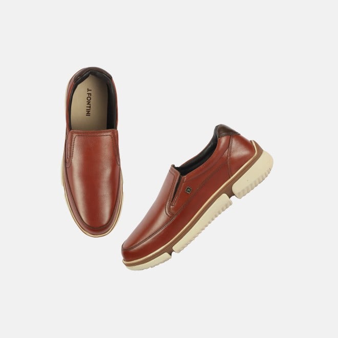 J.Fontini Men Tan Casual Moccasin (SKU: 14-1259-23-40)
