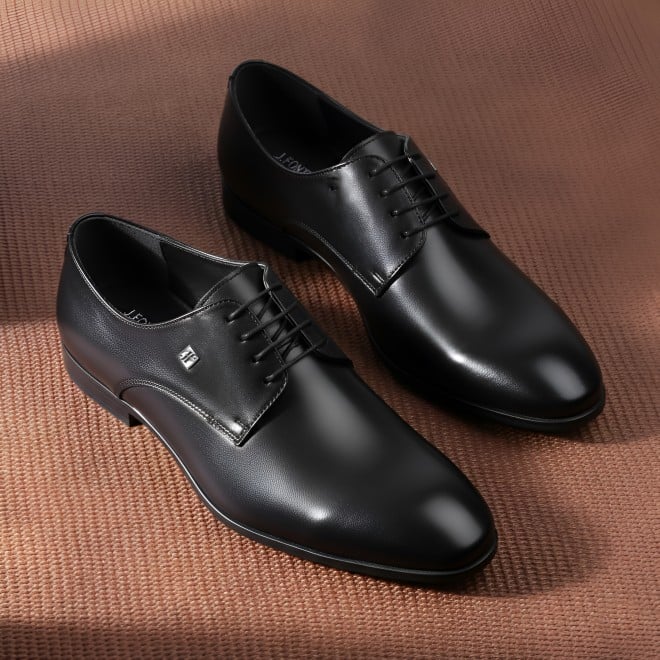 J.Fontini Men Black Formal Lace Up