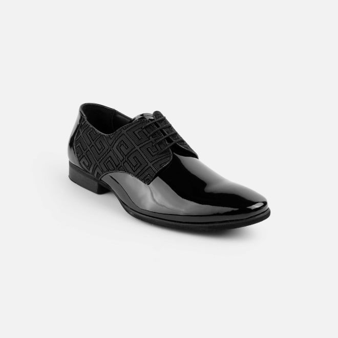 J.Fontini Men Black Party Lace Up