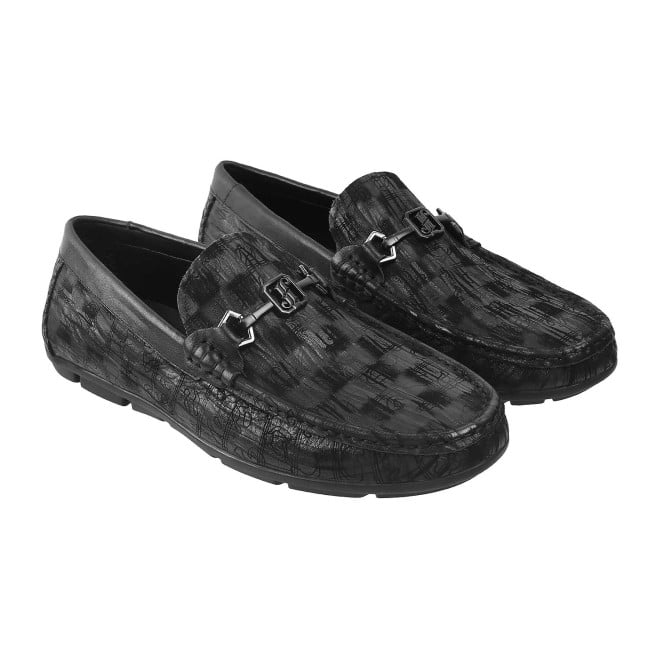 J.Fontini Men Black Casual Loafers