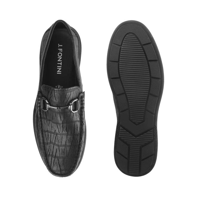 J.Fontini Men Black Casual Loafers (SKU: 14-1370L-11-46)