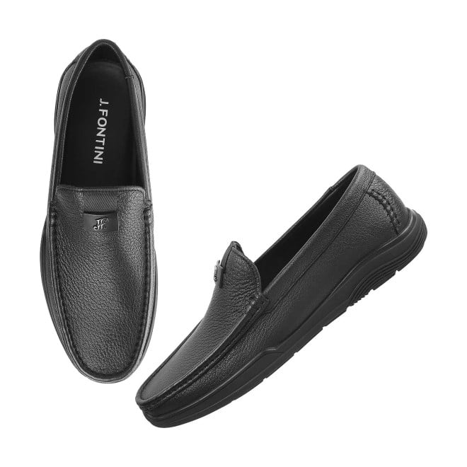 J.Fontini Men Black Casual Loafers (SKU: 14-1371L-11-46)