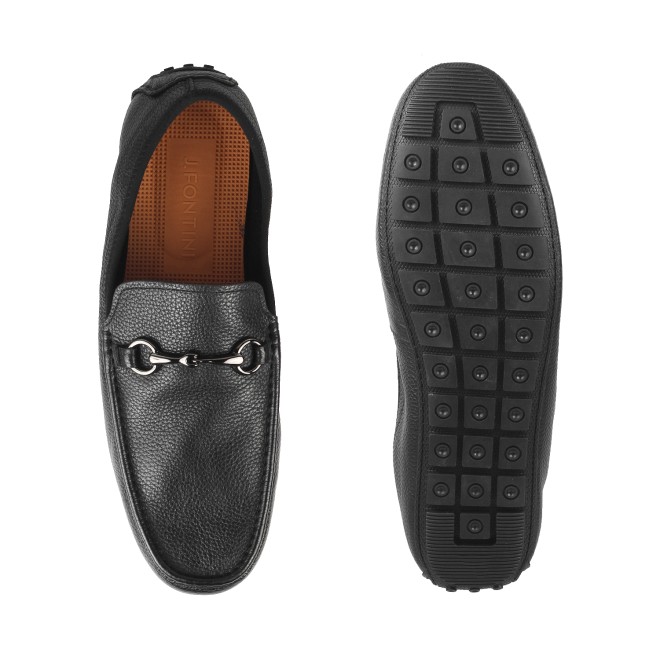 J.Fontini Men Black Casual Loafers (SKU: 14-1503L-11-46)