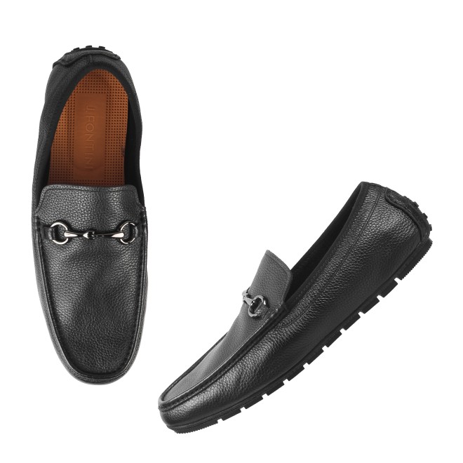 J.Fontini Men Black Casual Loafers (SKU: 14-1503L-11-46)
