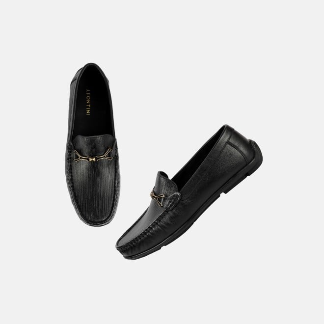 J.Fontini Men Black Formal Moccasin (SKU: 14-1525-11-40)