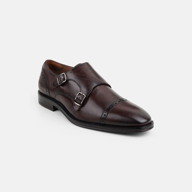 J.Fontini Men Brown Formal Monk