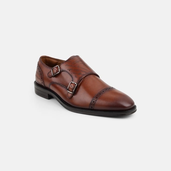 J.Fontini Men Tan Formal Monk