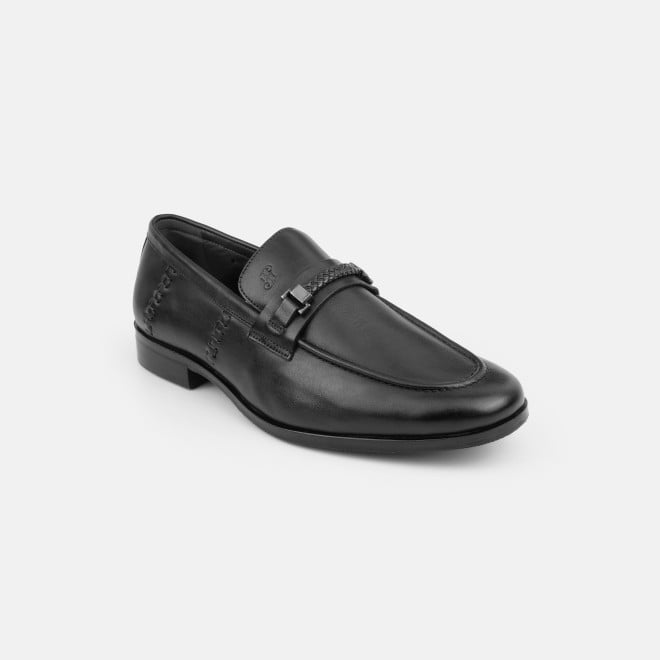 J.Fontini Men Black Formal Moccasin