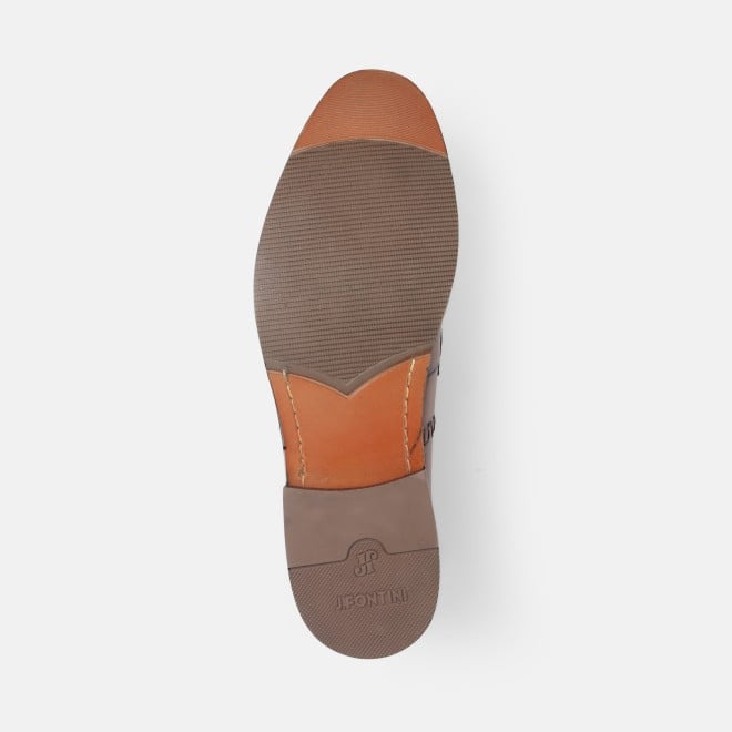 J.Fontini Men Tan Formal Moccasin (SKU: 14-1608-23-39)