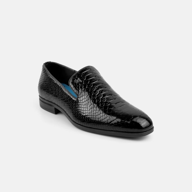 J.Fontini Men Black Party Moccasin