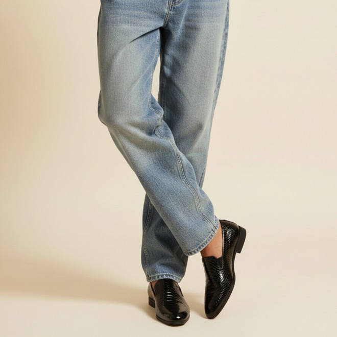 J.Fontini Men Black Party Moccasin (SKU: 14-1609-11-40)