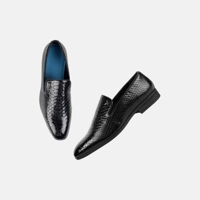 J.Fontini Men Black Party Moccasin (SKU: 14-1609-11-40)