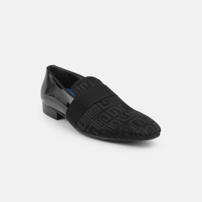 J.Fontini Men Black Party Moccasin
