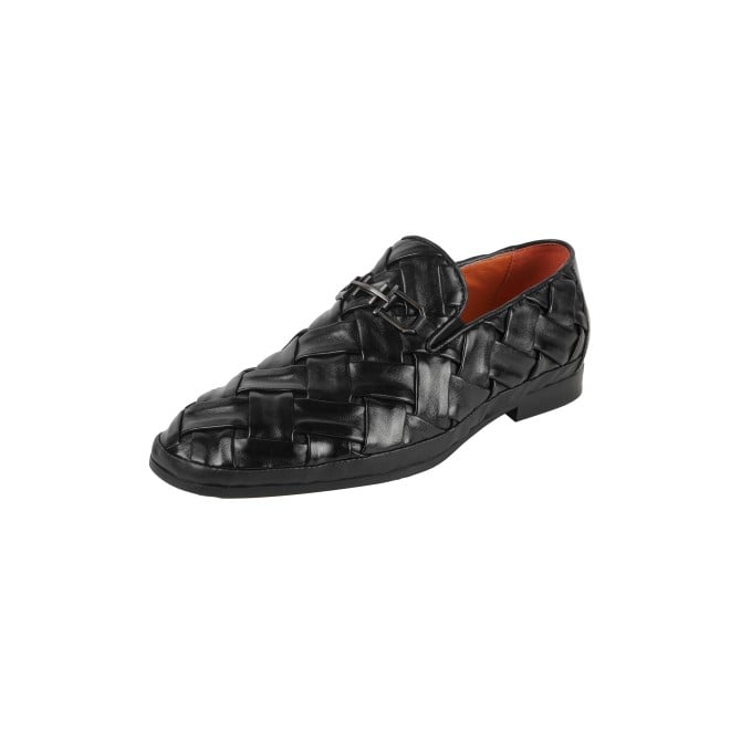 J.Fontini Men Black Ethnic Slip Ons (SKU: 14-1648-11-40)