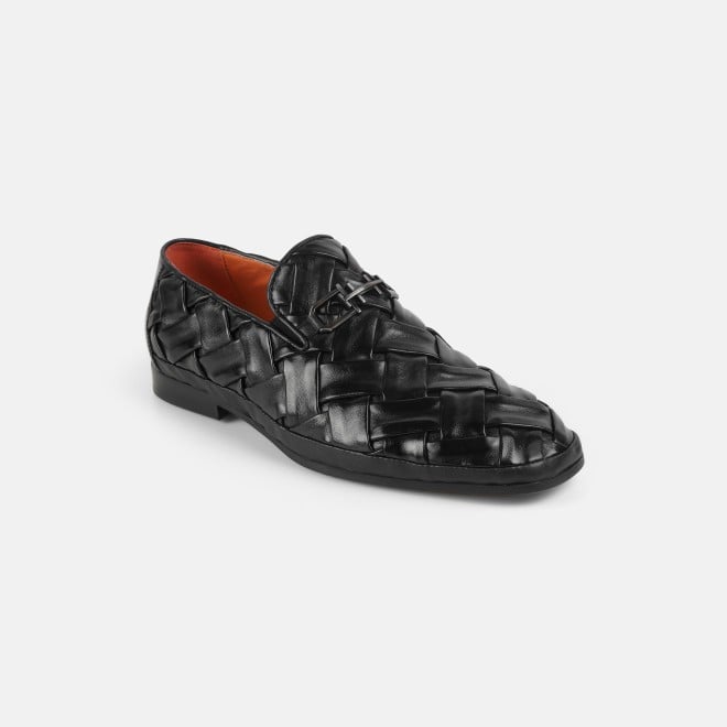 J.Fontini Men Black Ethnic Slip Ons (SKU: 14-1648-11-40)