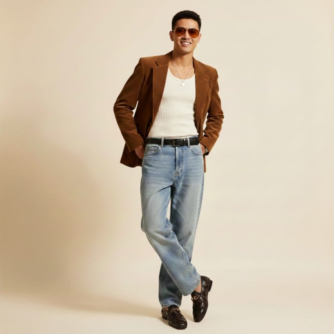 J.Fontini Men Brown Ethnic Slip Ons (SKU: 14-1648-12-41)