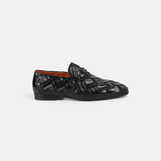 J.Fontini Men Black Ethnic Slip Ons (SKU: 14-1648-11-40)