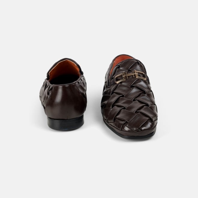 J.Fontini Men Brown Ethnic Slip Ons (SKU: 14-1648-12-41)