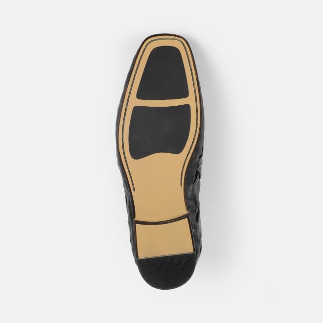 J.Fontini Men Black Ethnic Slip Ons (SKU: 14-1648-11-40)